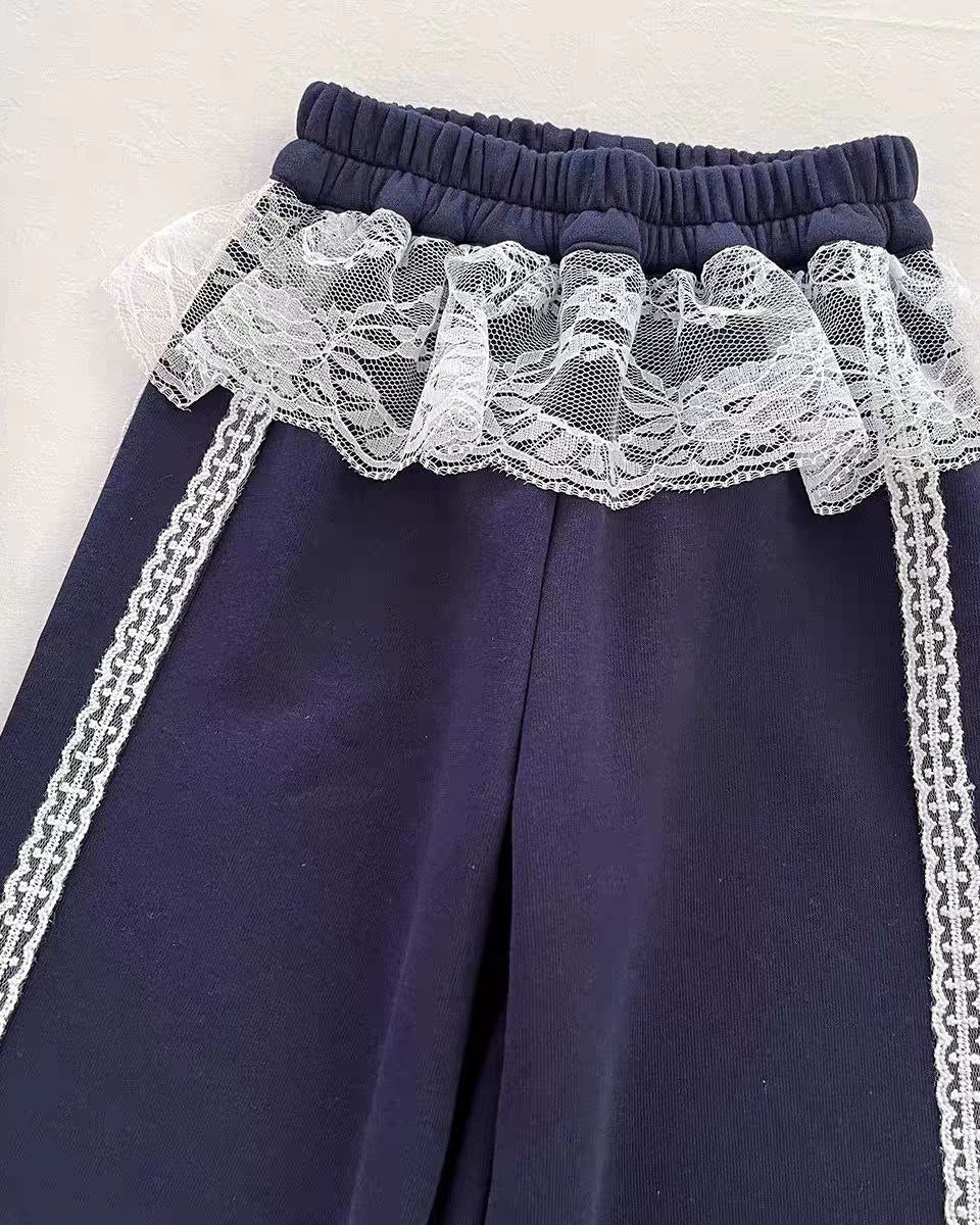 Conjunto niña invierno 2 piezas sudadera con lazo y falda pantalón elegante ropa niña,Ideal para primavera y para clima otoñal en España