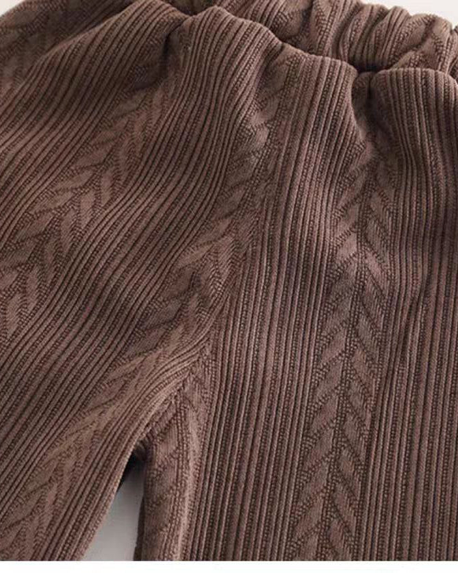 Conjunto niña invierno 3 piezas chaqueta tejida y pantalón de terciopelo con bolso,Ideal para clima otoñal en España