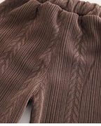 Conjunto niña invierno 3 piezas chaqueta tejida y pantalón de terciopelo con bolso,Ideal para clima otoñal en España