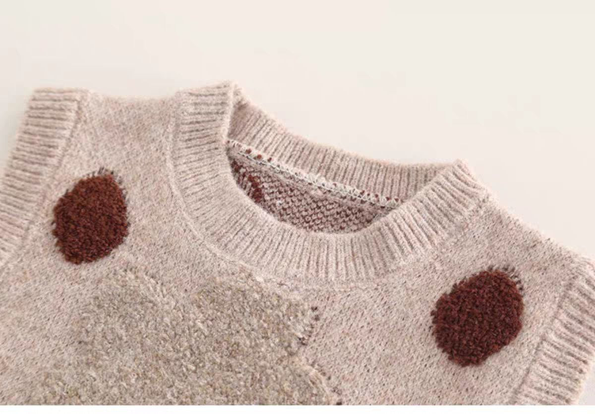 Conjunto niña invierno 3 piezas chaqueta tejida y pantalón de terciopelo con bolso,Ideal para clima otoñal en España