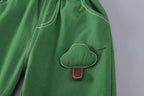 Conjunto niño 3 piezas: camisa de botones, camiseta interior y pantalón verde de algodón en España