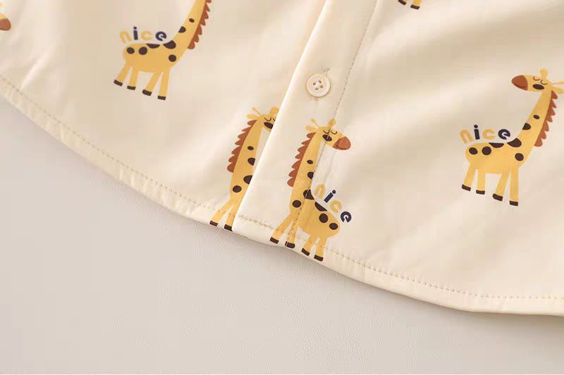 Conjunto bebé 3 piezas ropa bebé algodón con chaqueta de punto y pantalón vaquero con jirafa 3D en España