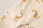 Conjunto bebé 3 piezas ropa bebé algodón con chaqueta de punto y pantalón vaquero con jirafa 3D en España