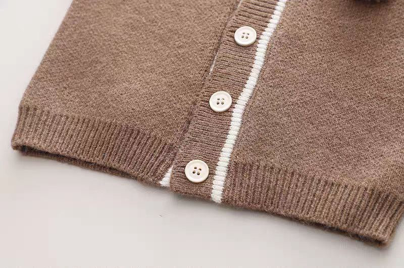 Conjunto ropa bebé niño 3 piezas invierno camisa de cuadros chaleco de lana pantalón , Ideal para clima otoñal en España