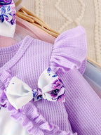 Enterizo Floral "Purple Blossom" con Diadema para Bebé