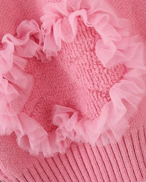 Jersey de Punto para Niña con Elegantes Volantes