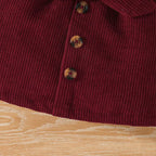 Conjunto de 2 piezas: blusa blanca con volantes y falda de pana con lazo 🤍🎀