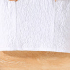 Conjunto de 2 piezas: blusa blanca con volantes y falda de pana con lazo 🤍🎀