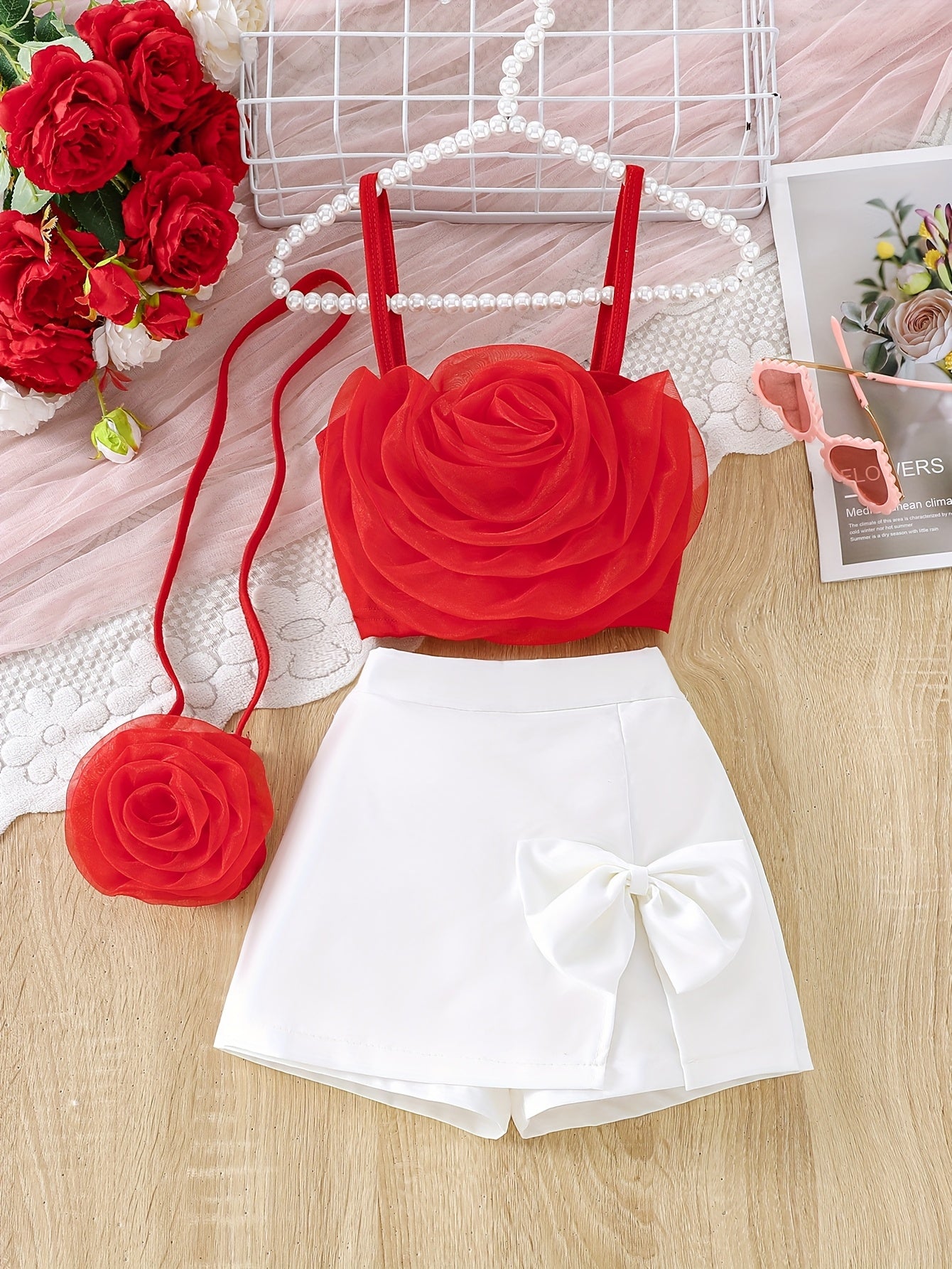 Conjunto de Verano con Flor 3D