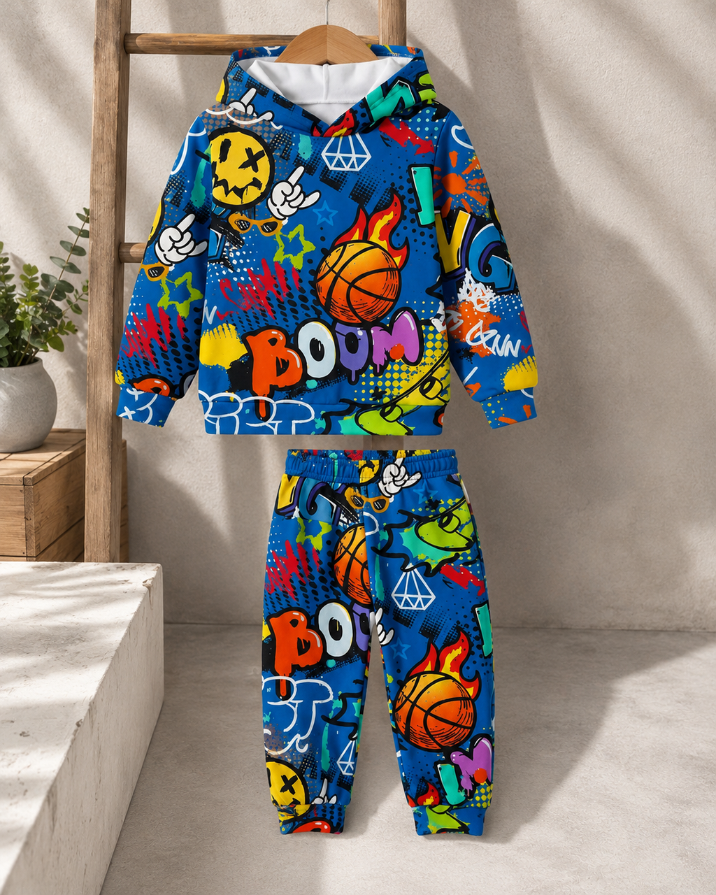 Chándal niño 2 piezas con capucha y pantalón deportivo