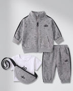 Conjunto bebé 3 piezas ropa bebé invierno: chaqueta, camiseta interior y pantalón con bolso a juego de felpa para niño y niña en España