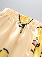 Pijamas infantiles con estampado de pato y sandalias ligeras de diseño elástico