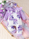Enterizo Floral "Purple Blossom" con Diadema para Bebé