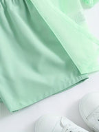 Conjunto para niñas: chaqueta transparente, camiseta y shorts – 4 días hábiles