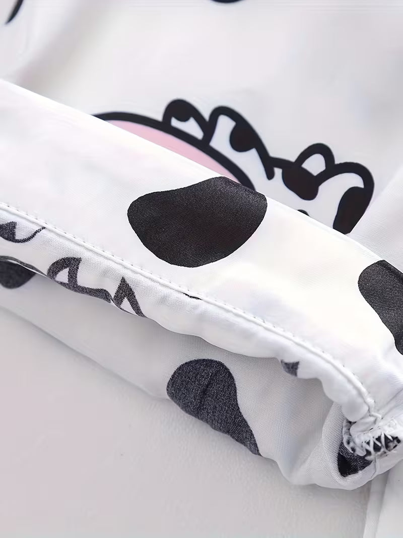 Comodidad total en casa Conjunto de pijama de 2 piezas estilo animado