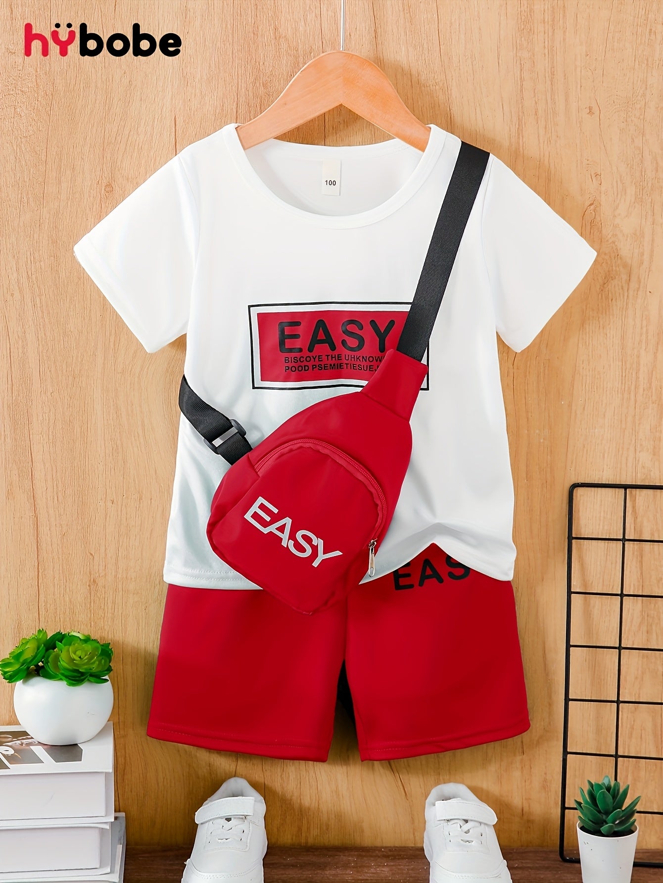 Conjunto "EASY" para Niños: Camiseta y Pantalón Corto con Bolso