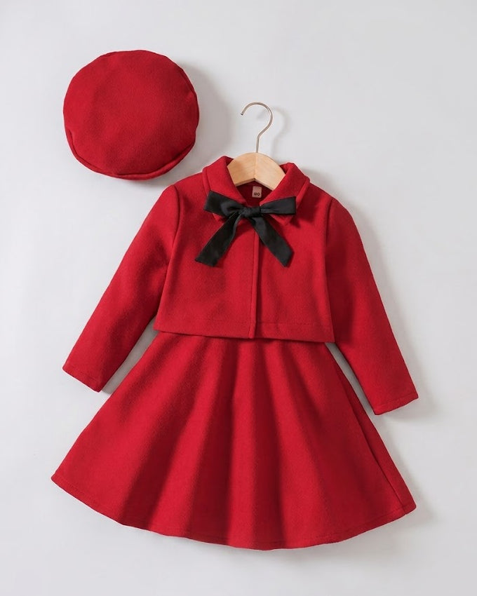 Conjunto Niña Burdo 3 Piezas Vestido Chaqueta