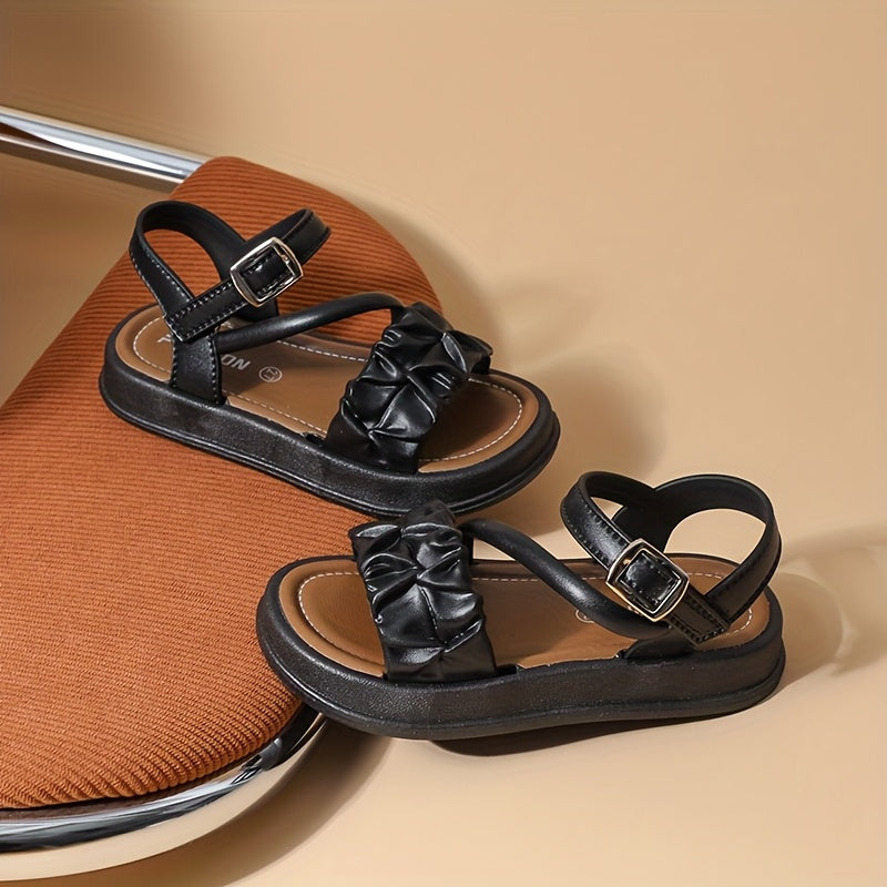 Sandalias Negras con Volantes