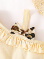 Conjunto de Verano con Estampado de Leopardo y Volantes