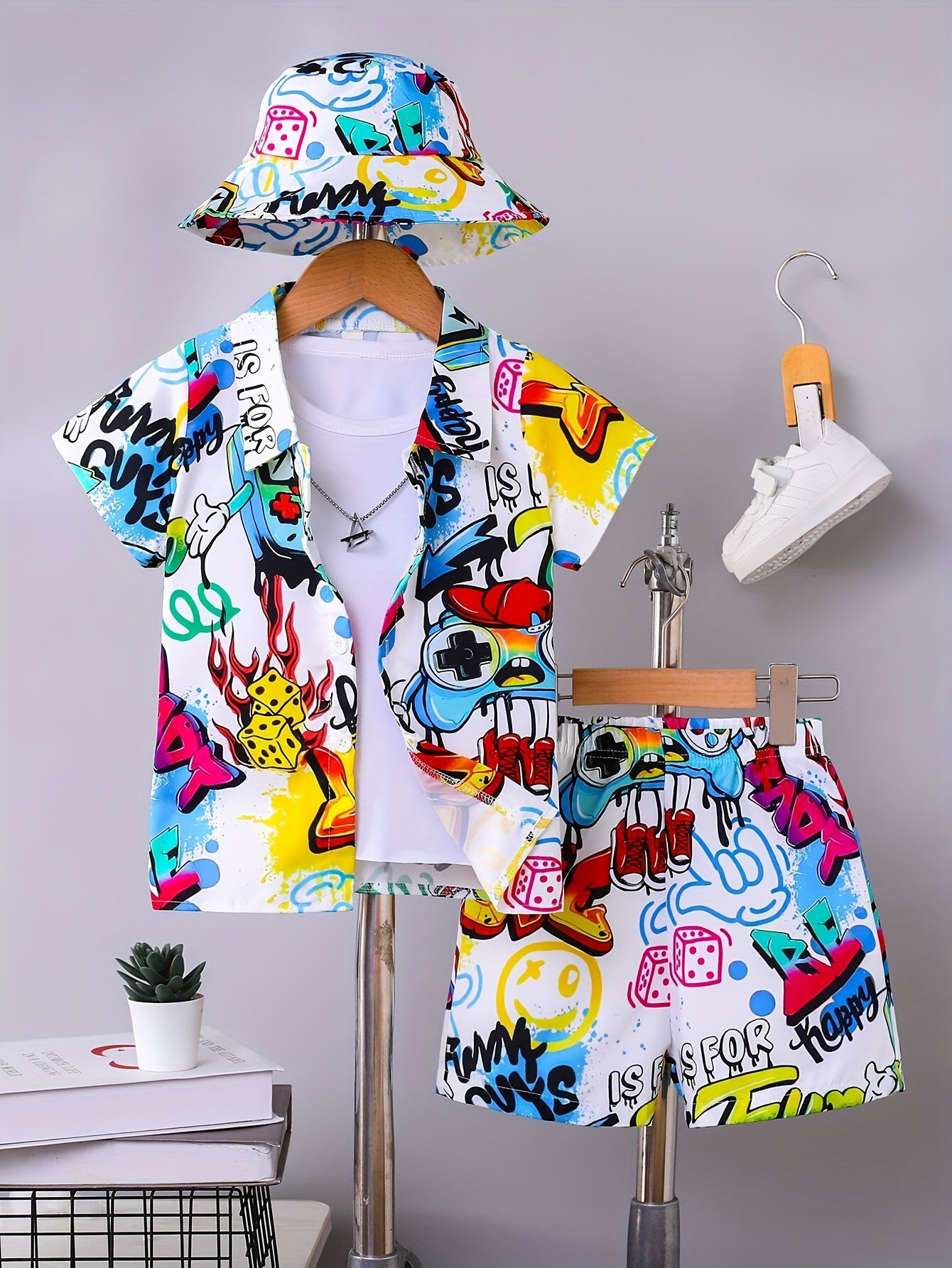 Conjunto de Verano Graffiti para Niños (3 Piezas)
