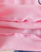 Conjunto niña 2 piezas suéter rosa y pantalón vaquero bordado cerezas ropa niña,Ideal para clima otoñal y principios de invierno en España