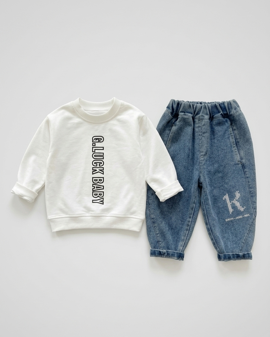 Conjunto bebé niño 3 piezas chaqueta piloto y pantalón vaquero en España