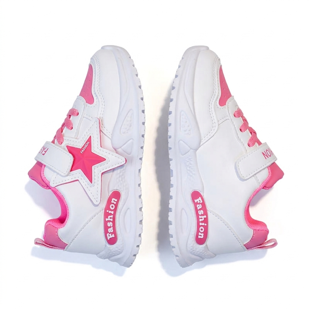 Zapatillas deportivas modernas con diseño de estrella rosa en relieve en España