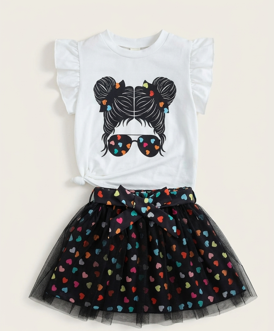 Top de volantes y falda mágica para días especiales