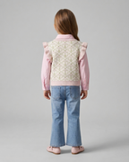 Conjunto niña 3 piezas ropa bebé niña – blusa rosa, chaqueta con conejo y pantalón vaquero con mariposas en España
