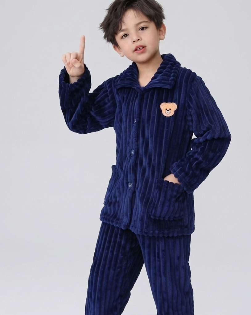 Pijamas de invierno para niños 2 piezas de felpa cálida conjunto pijama infantil invierno en España