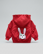 Chaqueta niña con capucha y conejo bordado, abrigo infantil otoño invierno,Ideal para clima otoñal y principios de invierno en España