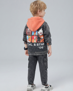 Conjunto Vaquero Niño 3 Piezas ,Chaqueta, Camiseta y Pantalón Cargo
