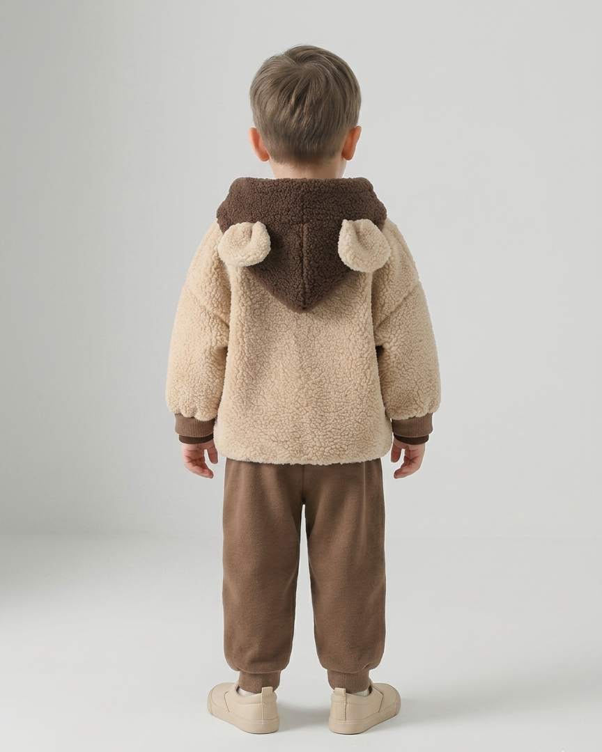 Conjunto bebé invierno 2 piezas chaqueta y pantalón felpa cálida,Ideal para clima otoñal en España