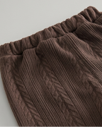 Conjunto niña invierno 3 piezas chaqueta tejida y pantalón de terciopelo con bolso,Ideal para clima otoñal en España