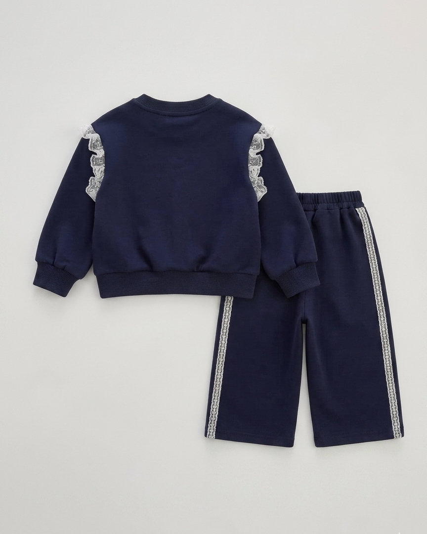 Conjunto niña invierno 2 piezas sudadera con lazo y falda pantalón elegante ropa niña,Ideal para primavera y para clima otoñal en España