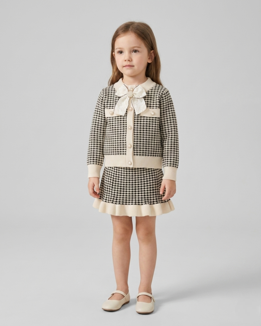 Conjunto niña invierno 2 piezas ropa infantil elegante con falda y chaqueta en España