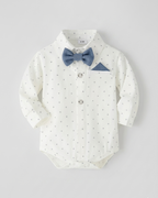 Conjunto bebé niño elegante de 4 piezas con body, pantalón con tirantes, corbata y gorra en España