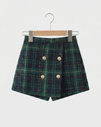 Conjunto Elegante de Tweed Verde para Niñas