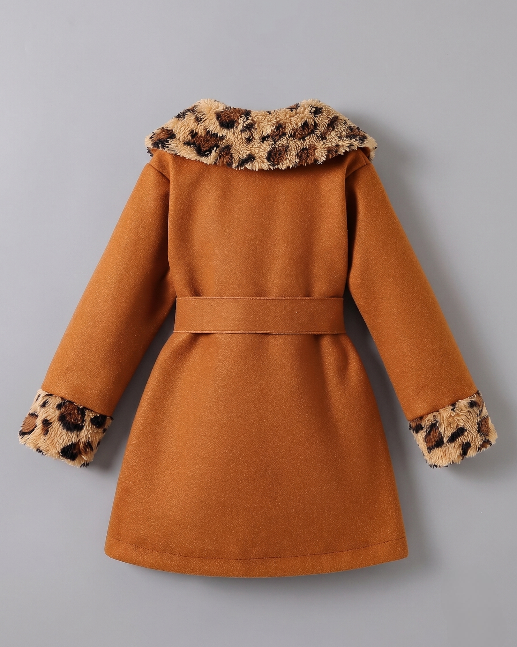 Abrigo niña terciopelo suave con detalles de piel estampada de tigre abrigo invierno niña en España