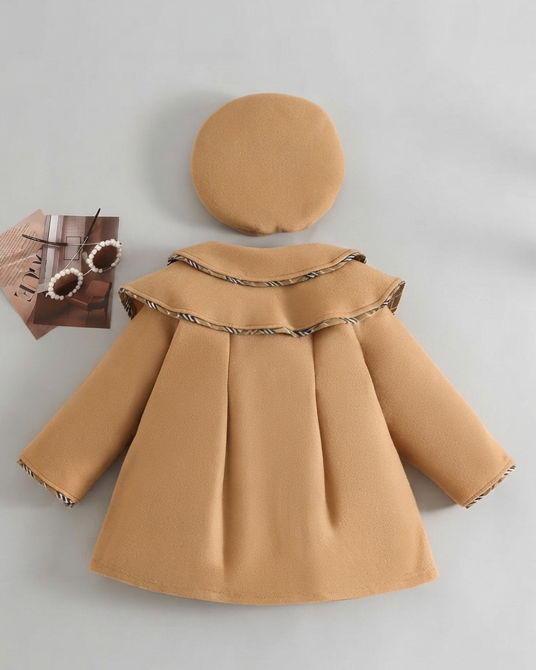 Abrigo Elegante para Niña con Boina a JuegoEstilo Clásico