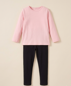 Conjunto Pink Heart Camiseta y Leggings Modernos para Niñas