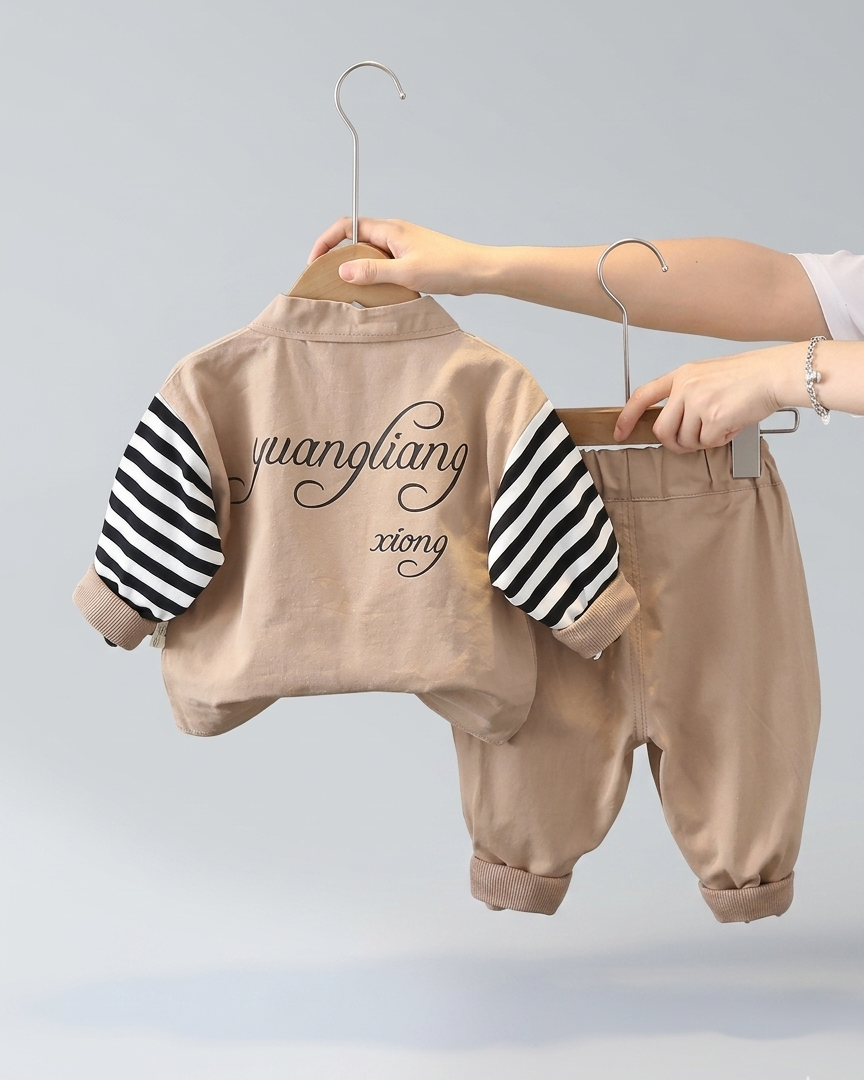 Conjunto bebé niño ropa casual 2 piezas camiseta y pantalón moderno, Ideal para primavera  en España