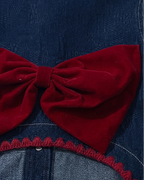 Conjunto Niña Denim Lazo 2 Piezas Moda Infantil