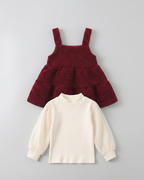 Conjunto niña invierno 2 piezas suéter con corazones en relieve y pantalón acanalado ropa niña en España