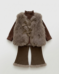 Conjunto Niña Piel Sintética Invierno Elegante