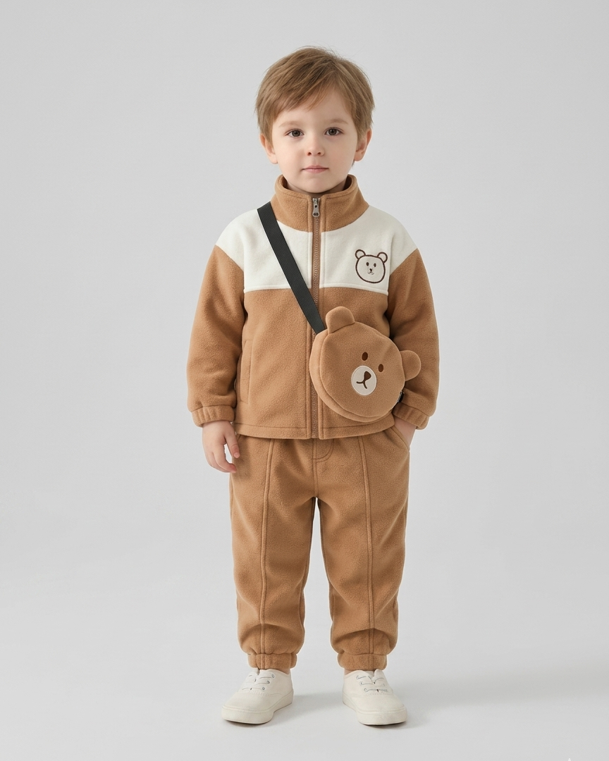 Conjunto ropa bebé invierno 2 piezas: chaqueta y pantalón con bolso pequeño tipo peluche  conjunto niño invierno en España