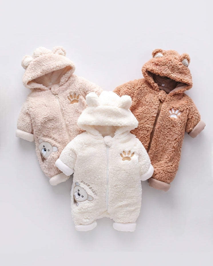 Conjunto niño invierno sherpa Teddy Bear con capucha y orejitas