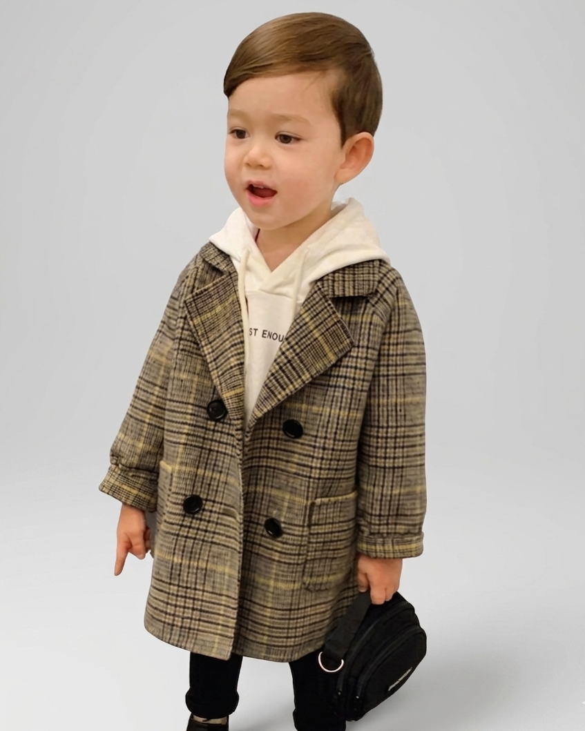 Abrigo de invierno infantil clásico elegante para niño y niña outfit niño niña 