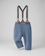 Conjunto bebé niño elegante de 4 piezas con body, pantalón con tirantes, corbata y gorra en España