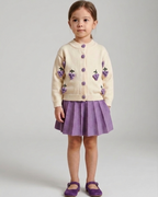 Conjunto niña invierno felpa con bordado de frutas 3D chaqueta y falda en España